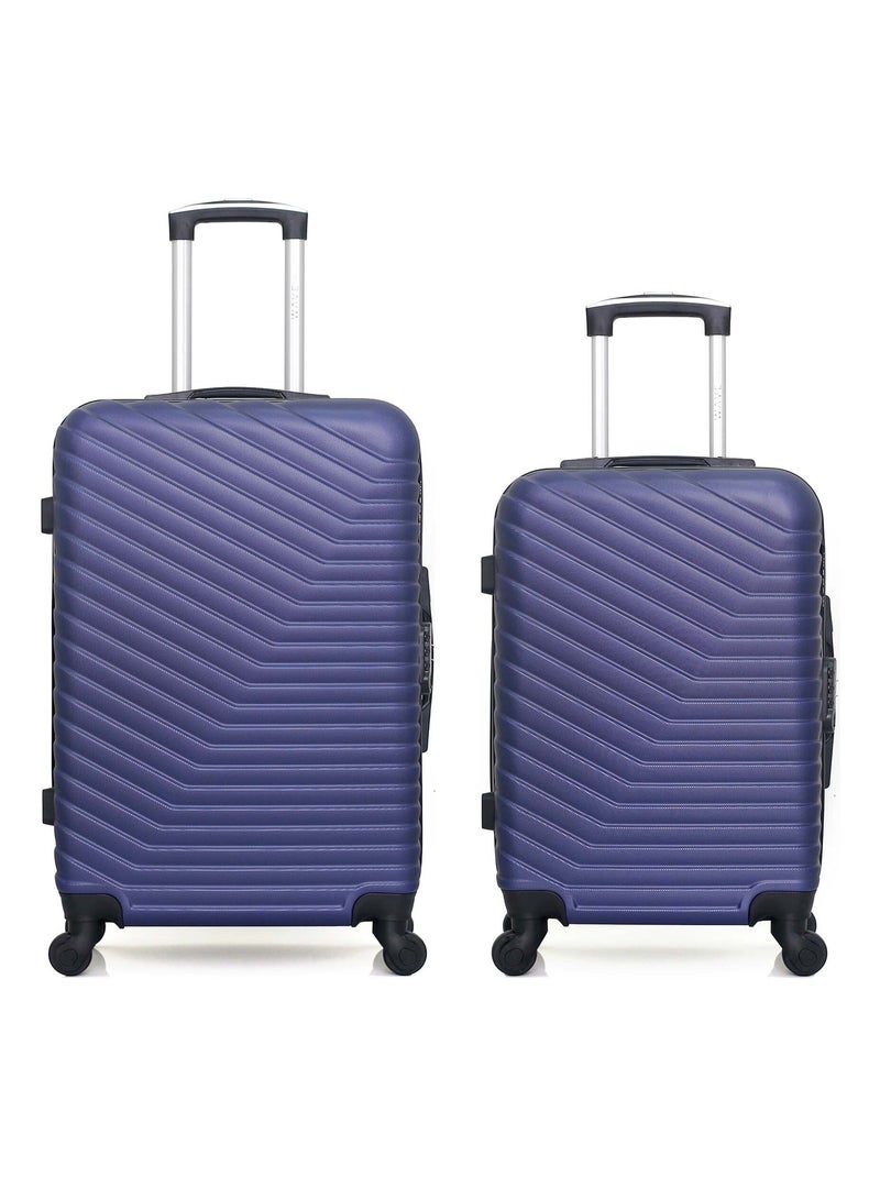 WAVE PARIS - Lot de 2 - Valise weekend et valise cabine LENA Bleu marine - Kiabi
