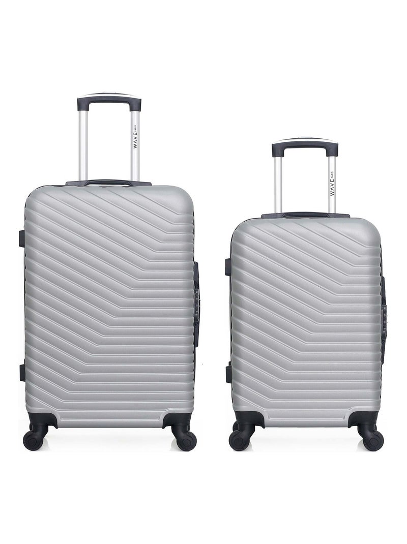 WAVE PARIS - Lot de 2 - Valise weekend et valise cabine LENA Gris - Kiabi