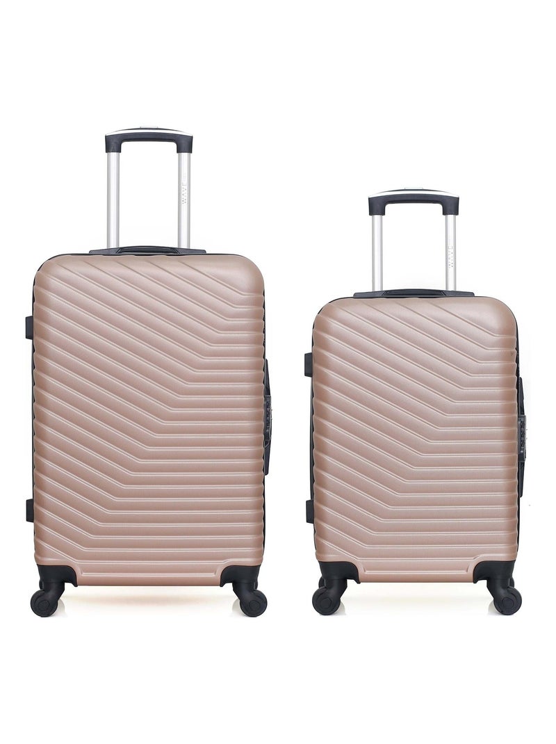 WAVE PARIS - Lot de 2 - Valise weekend et valise cabine LENA Rose clair - Kiabi
