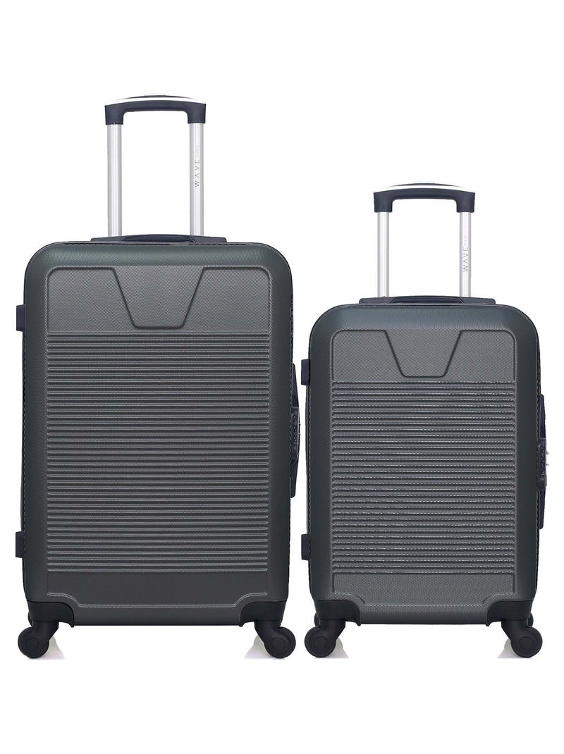 WAVE PARIS - Lot de 2 - Valise weekend et valise cabine SELENGA Gris foncé - Kiabi
