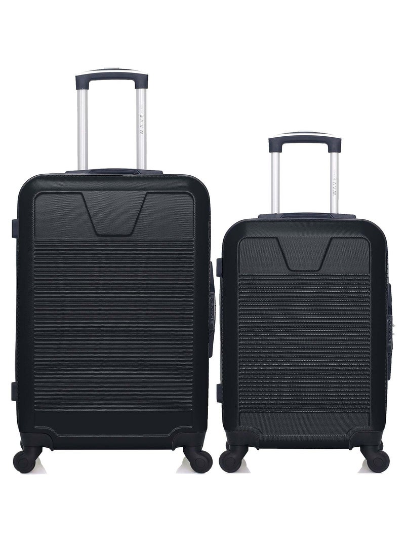 WAVE PARIS - Lot de 2 - Valise weekend et valise cabine SELENGA Noir - Kiabi
