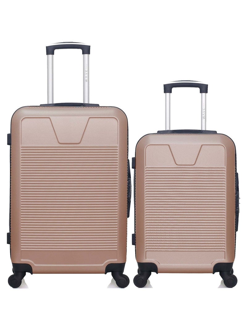 WAVE PARIS - Lot de 2 - Valise weekend et valise cabine SELENGA Rose clair - Kiabi