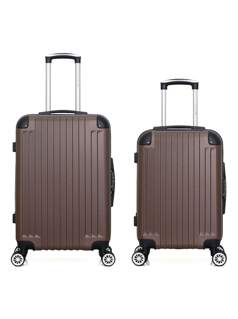 WAVE PARIS - Lot de 2 - Valise weekend et valise cabine TAGE Marron - Kiabi