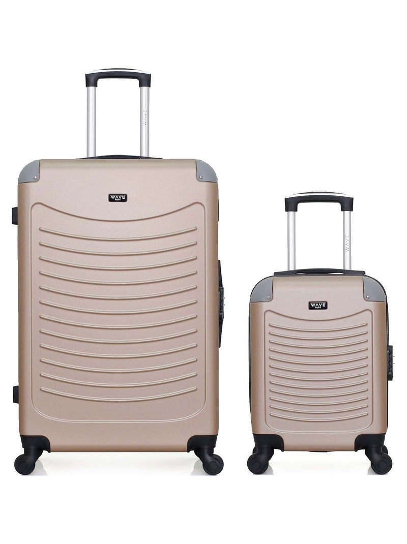 WAVE PARIS - Lot de 2 - Valise weekend et valise cabine XXS CONGO Beige - Kiabi