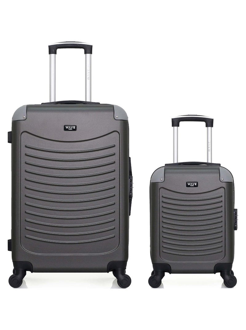 WAVE PARIS - Lot de 2 - Valise weekend et valise cabine XXS CONGO Gris foncé - Kiabi