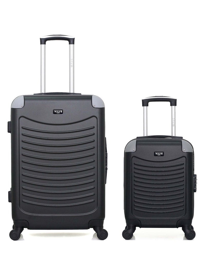 WAVE PARIS - Lot de 2 - Valise weekend et valise cabine XXS CONGO Noir - Kiabi