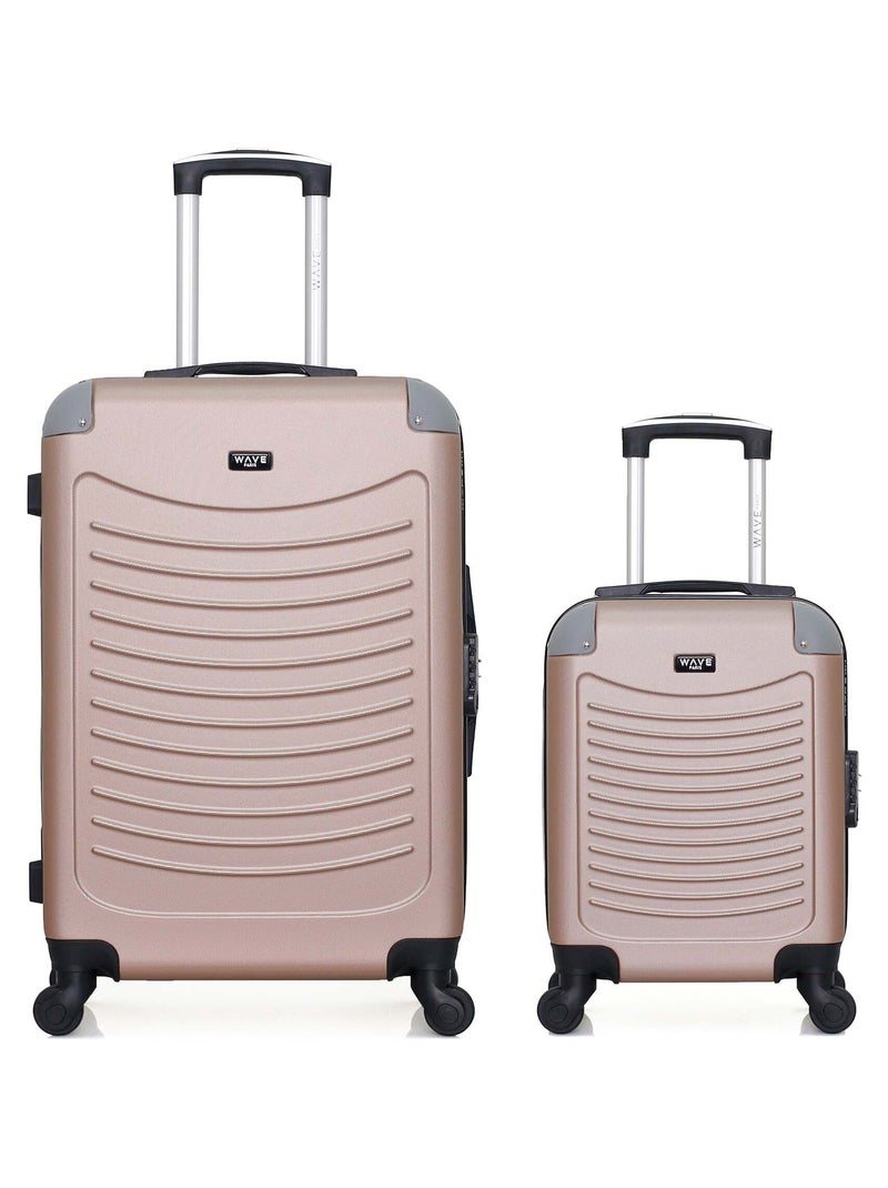 WAVE PARIS - Lot de 2 - Valise weekend et valise cabine XXS CONGO Rose clair - Kiabi