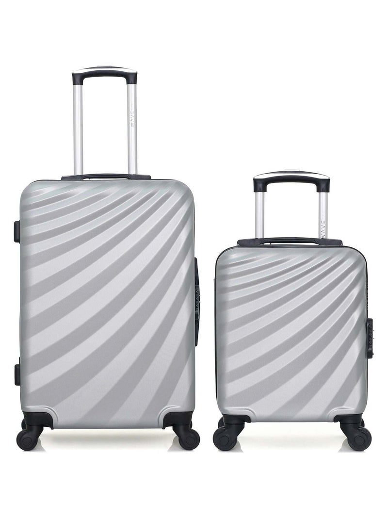 WAVE PARIS - Lot de 2 - Valise weekend et valise cabine XXS DANUBE Gris - Kiabi