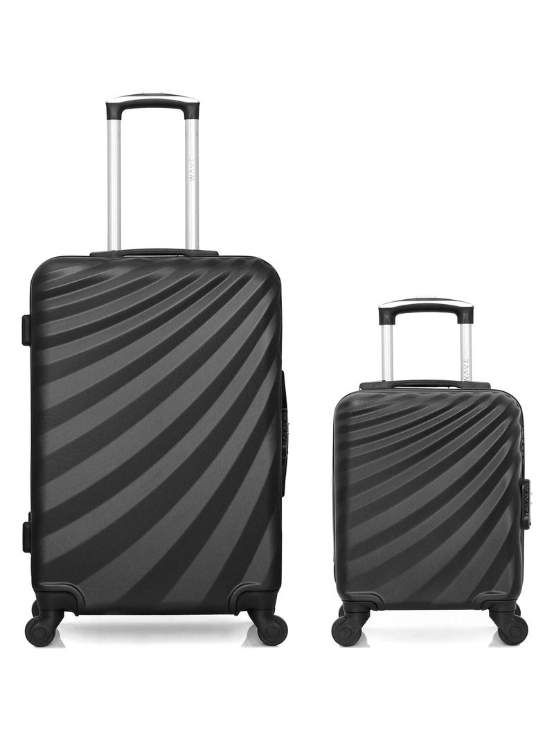 WAVE PARIS - Lot de 2 - Valise weekend et valise cabine XXS DANUBE Noir - Kiabi