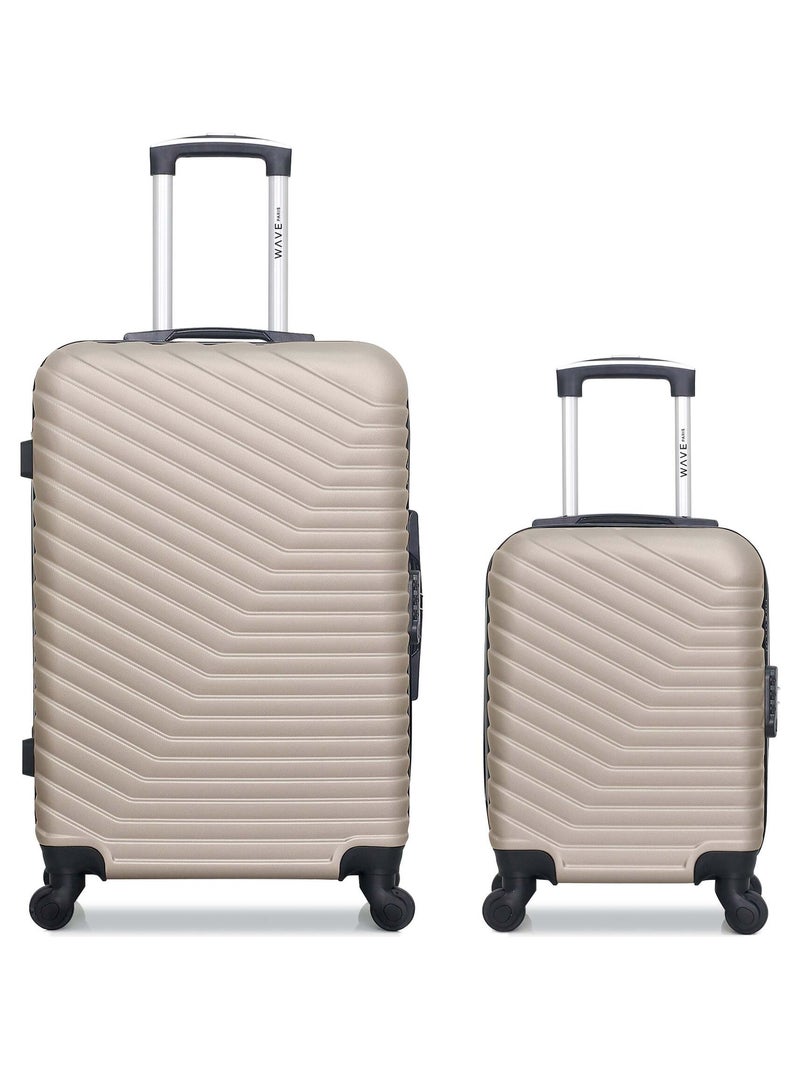 WAVE PARIS - Lot de 2 - Valise weekend et valise cabine XXS LENA Beige - Kiabi