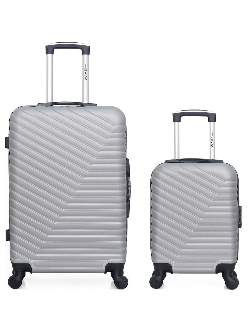 WAVE PARIS - Lot de 2 - Valise weekend et valise cabine XXS LENA Gris - Kiabi
