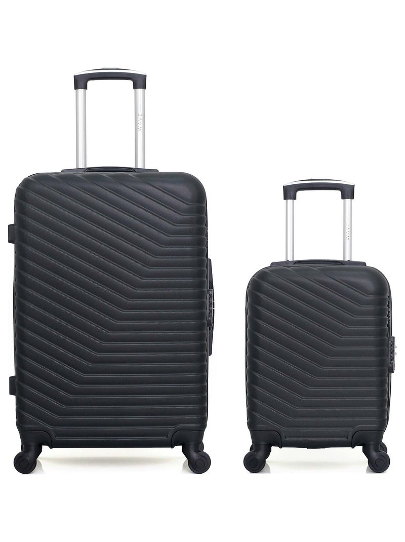 WAVE PARIS - Lot de 2 - Valise weekend et valise cabine XXS LENA Noir - Kiabi