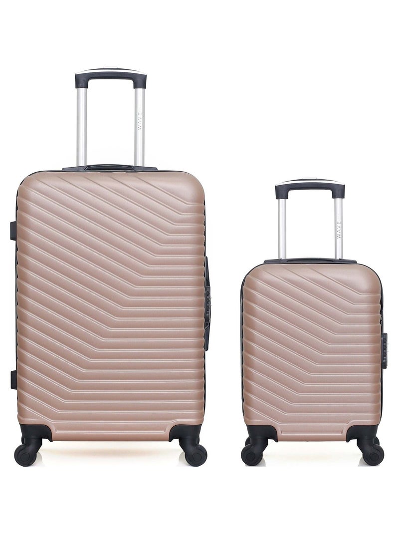 WAVE PARIS - Lot de 2 - Valise weekend et valise cabine XXS LENA Rose clair - Kiabi
