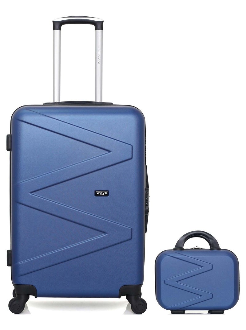 WAVE PARIS - Lot de 2 - Valise weekend et vanity AMAZONE Bleu marine - Kiabi
