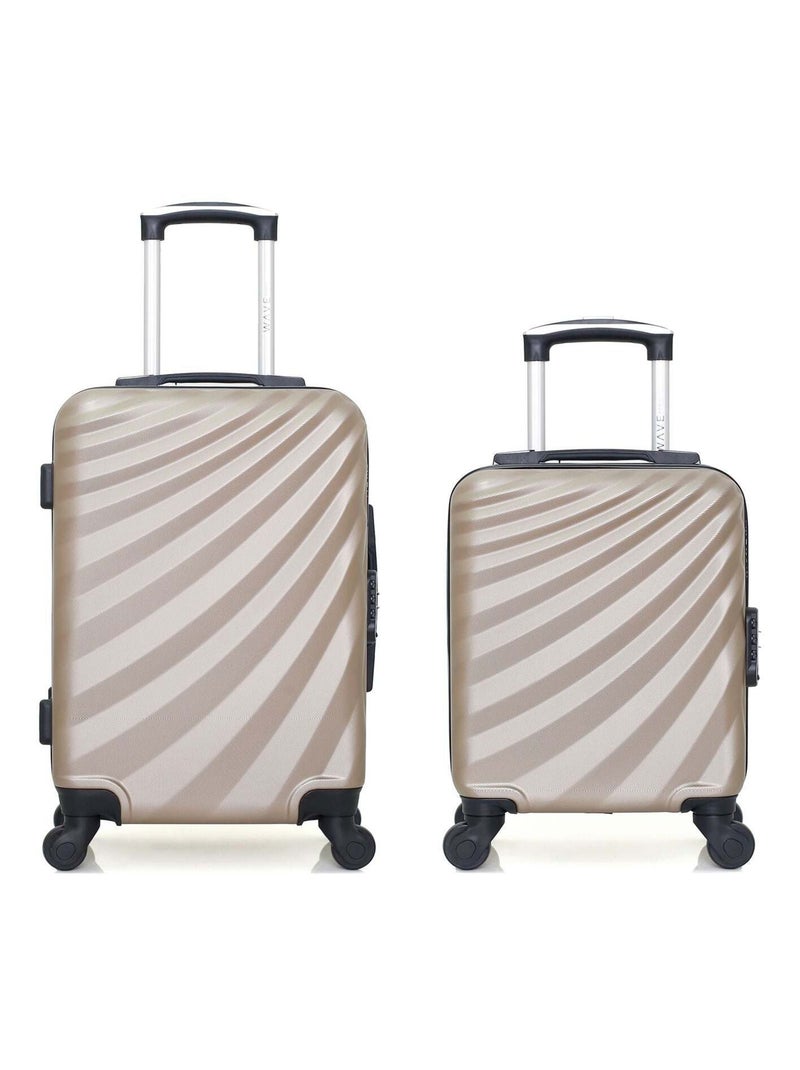WAVE PARIS - LOT DE 2 - Valises cabine et cabine XXS DANUBE Beige - Kiabi