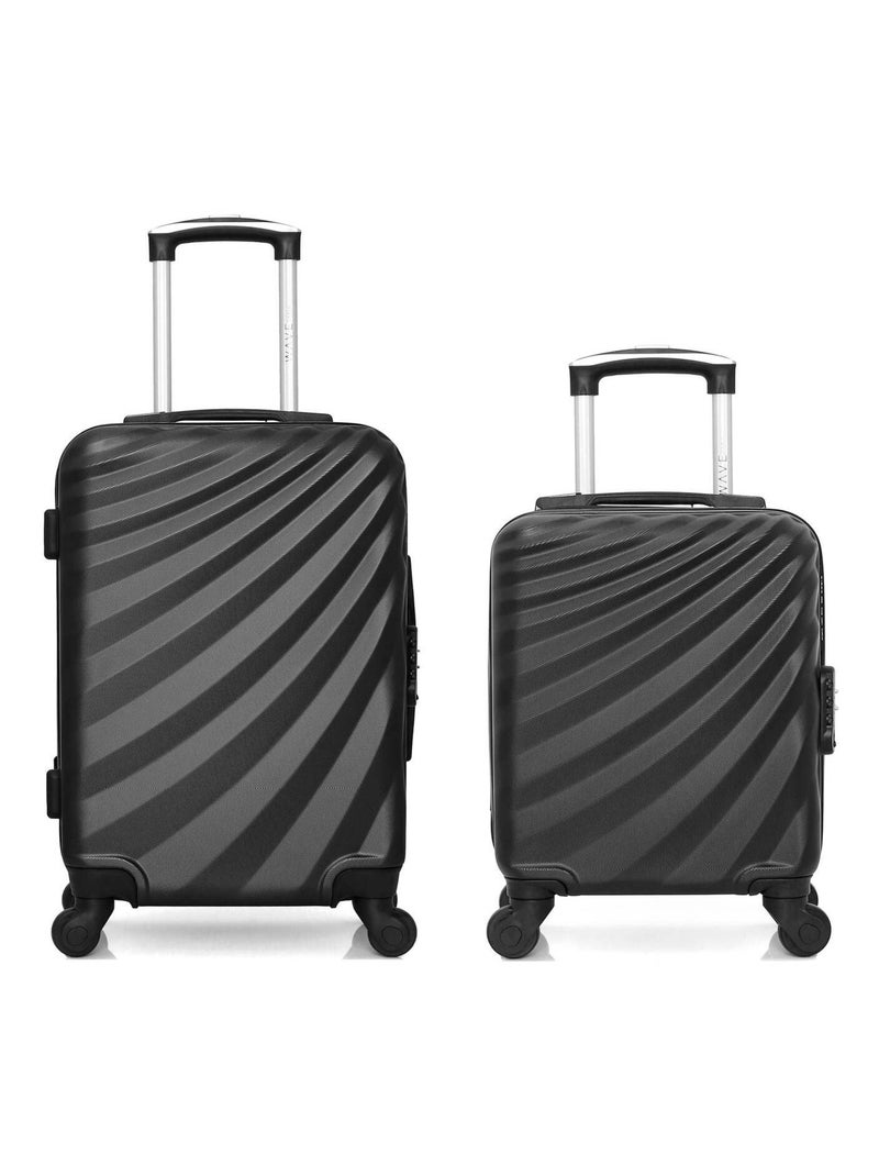 WAVE PARIS - LOT DE 2 - Valises cabine et cabine XXS DANUBE Noir - Kiabi