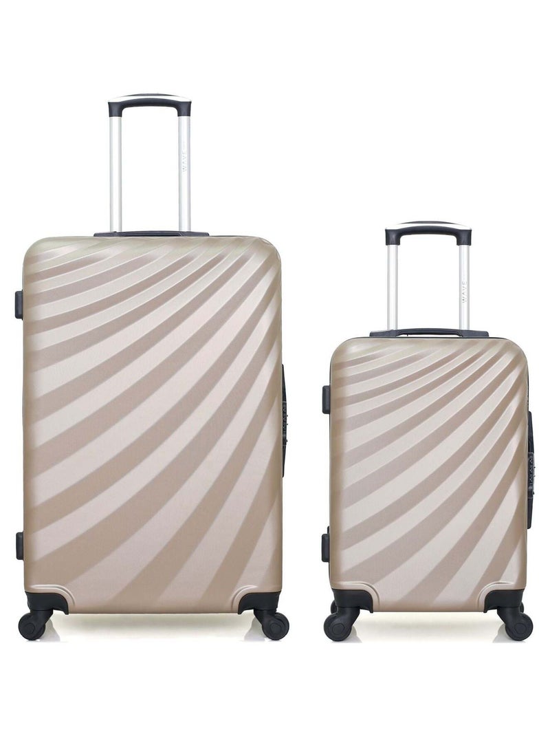 WAVE PARIS - LOT DE 2 - Valises grand format et cabine DANUBE Beige - Kiabi