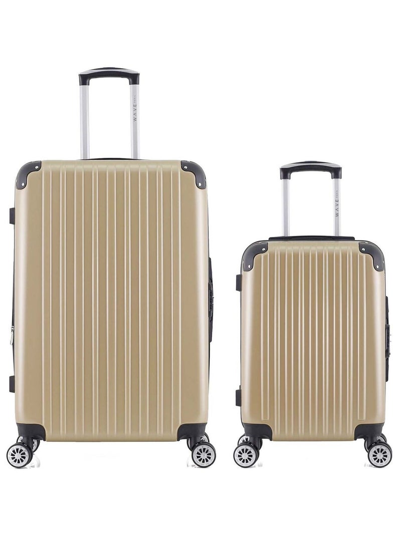 WAVE PARIS - LOT DE 2 - Valises grand format et cabine DENALI Beige - Kiabi