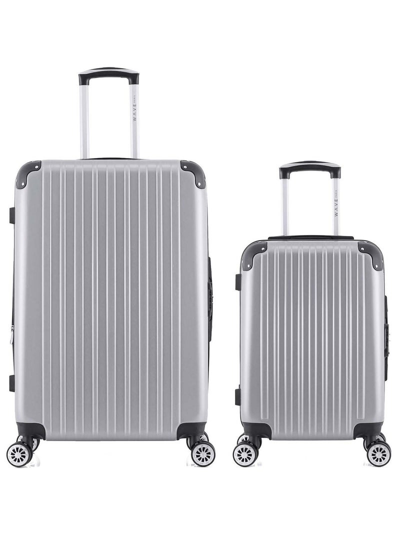 WAVE PARIS - LOT DE 2 - Valises grand format et cabine DENALI Gris - Kiabi