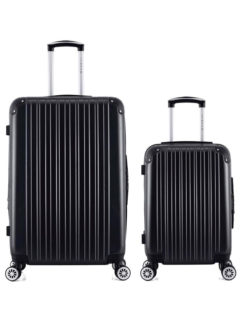 WAVE PARIS - LOT DE 2 - Valises grand format et cabine DENALI Noir - Kiabi