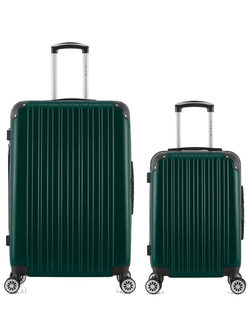 WAVE PARIS - LOT DE 2 - Valises grand format et cabine DENALI Vert foncé - Kiabi