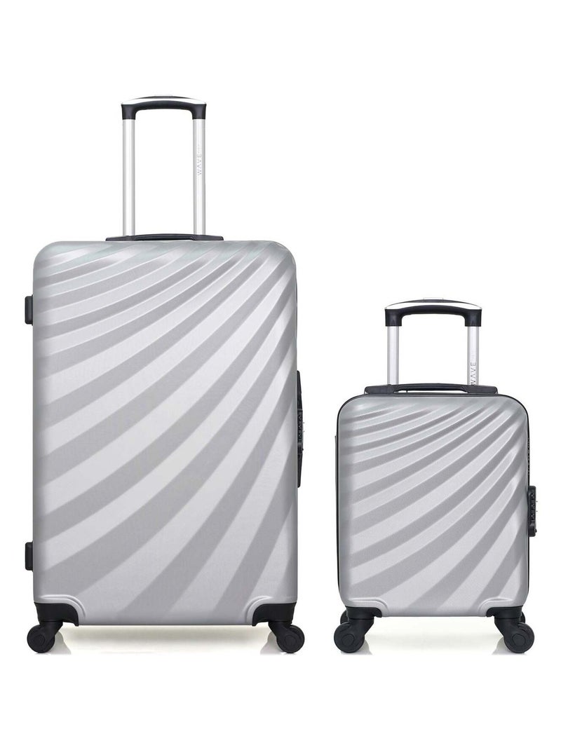WAVE PARIS - LOT DE 2 - Valises grand format et cabine XXS DANUBE Gris - Kiabi