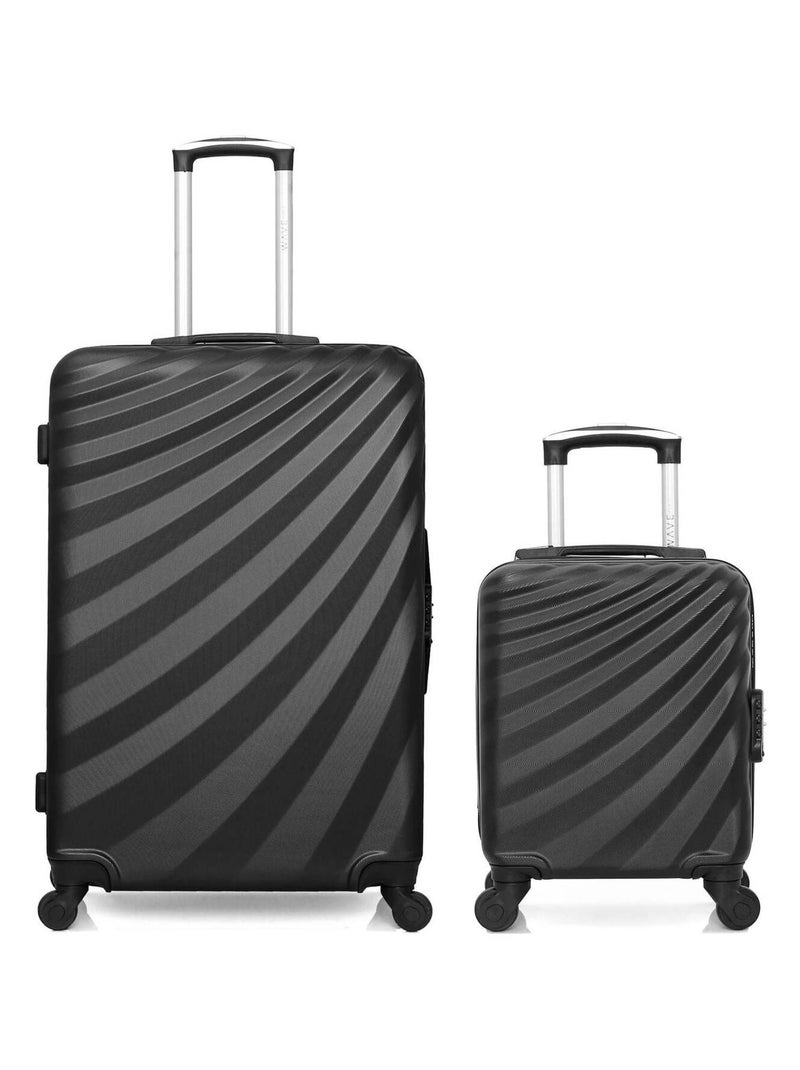 WAVE PARIS - LOT DE 2 - Valises grand format et cabine XXS DANUBE Noir - Kiabi