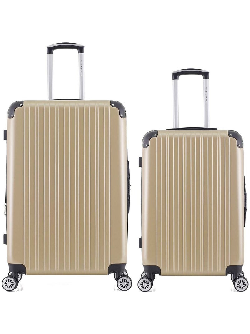 WAVE PARIS - LOT DE 2 - Valises grand format et weekend DENALI Beige - Kiabi