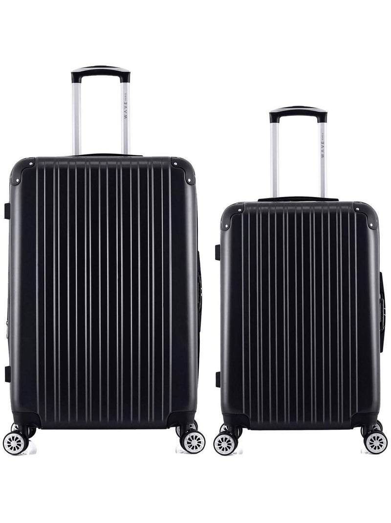 WAVE PARIS - LOT DE 2 - Valises grand format et weekend DENALI Noir - Kiabi