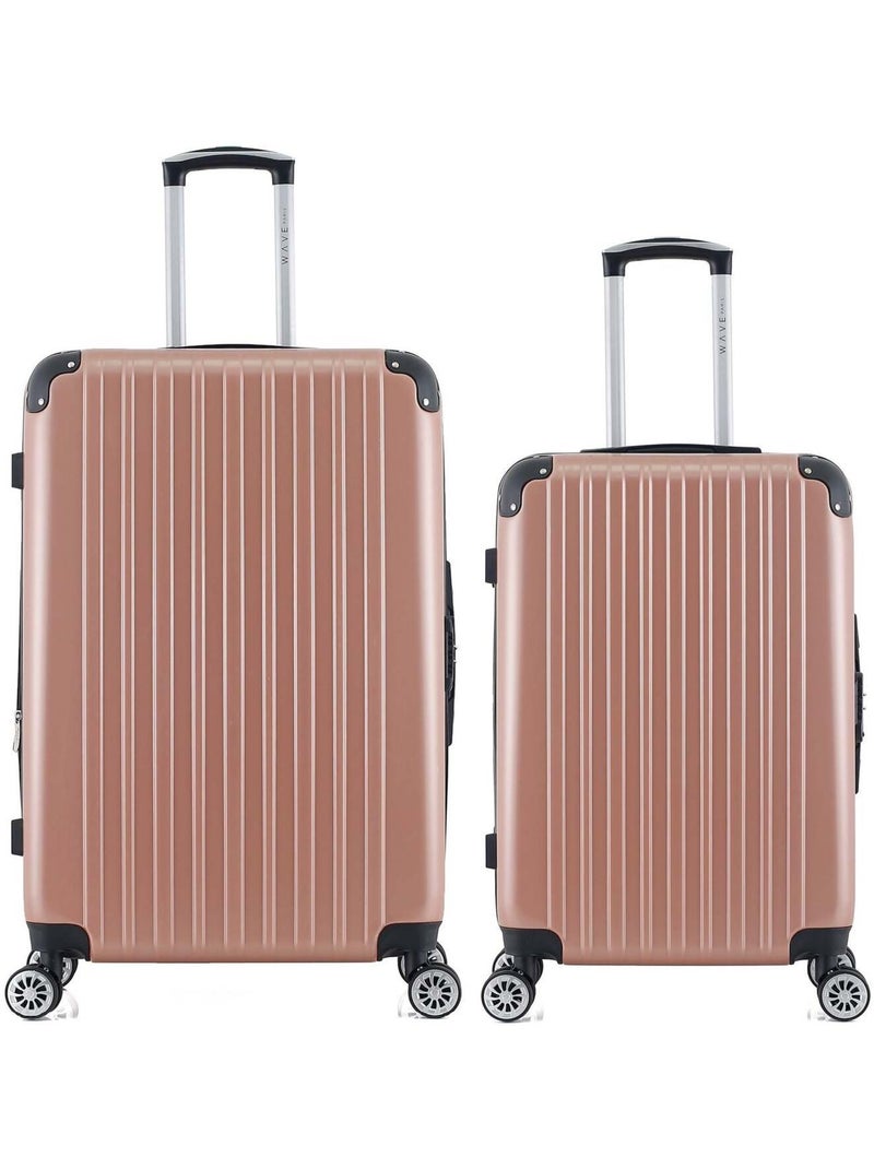 WAVE PARIS - LOT DE 2 - Valises grand format et weekend DENALI Rose clair - Kiabi