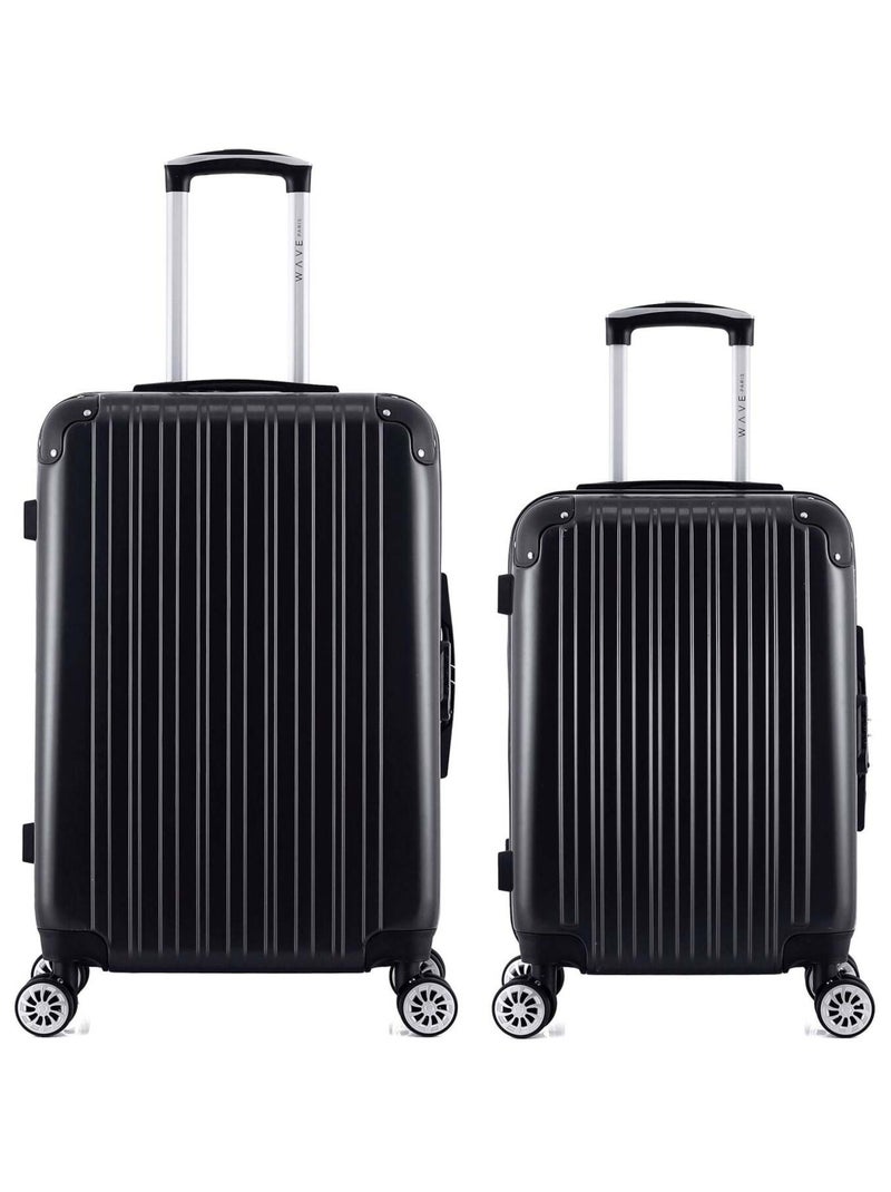 WAVE PARIS - LOT DE 2 - Valises weekend et cabine DENALI Noir - Kiabi