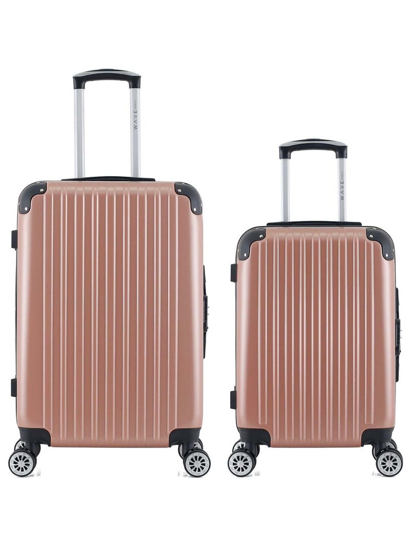 WAVE PARIS - LOT DE 2 - Valises weekend et cabine DENALI Rose clair - Kiabi