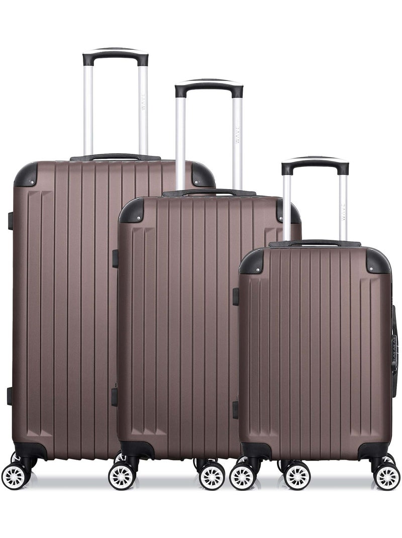 WAVE PARIS - Lot de 3 - Valise grand format, valise weekend et valise cabine TAGE Marron - Kiabi