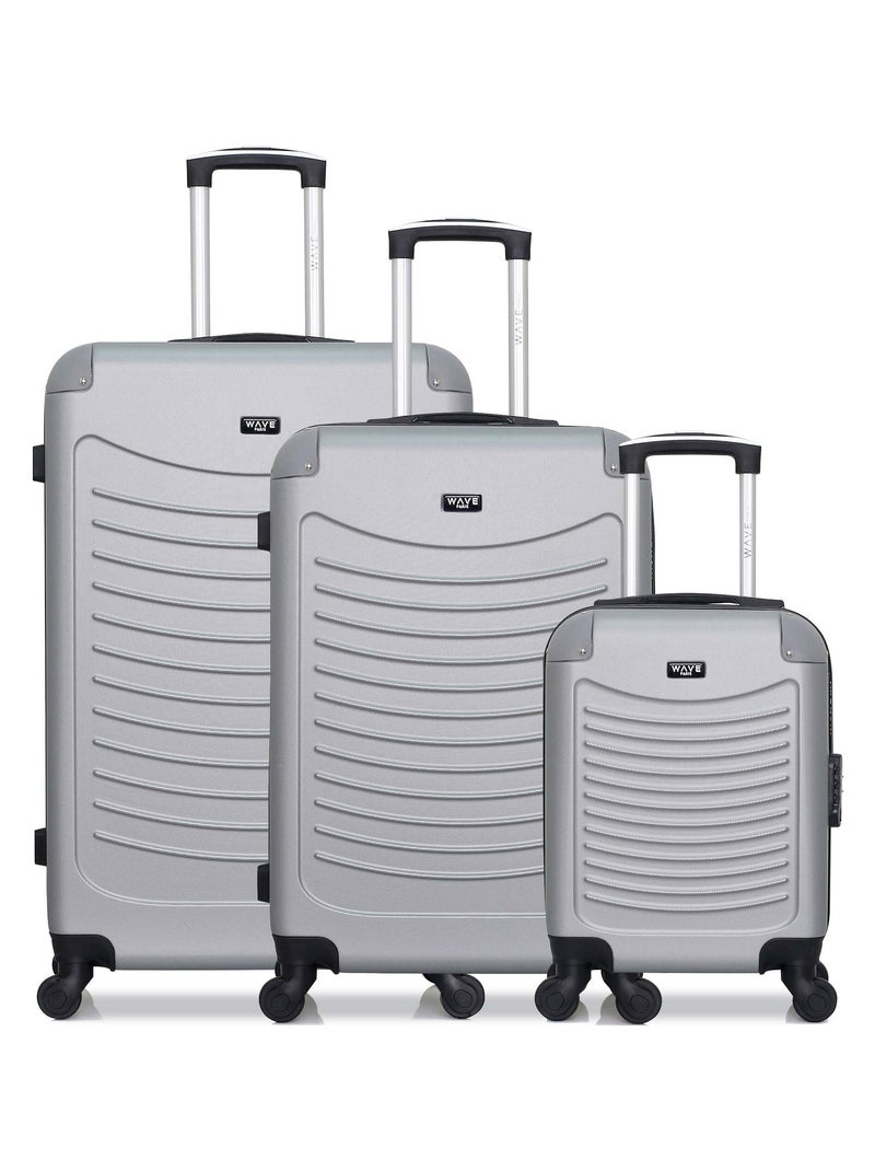 WAVE PARIS - Lot de 3 - Valise Grand format, valise weekend et valise cabine XXS CONGO Gris - Kiabi