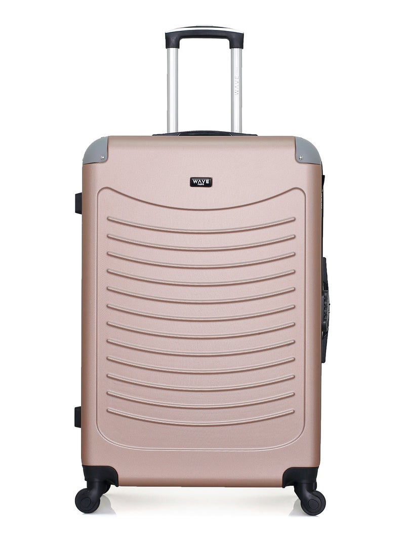 WAVE PARIS - Lot de 3 - Valise Grand format, valise weekend et valise cabine XXS CONGO Rose Métal - Kiabi