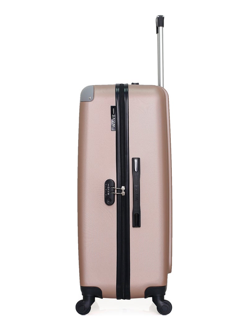 WAVE PARIS - Lot de 3 - Valise Grand format, valise weekend et valise cabine XXS CONGO Rose Métal - Kiabi