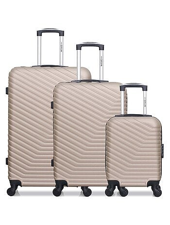 WAVE PARIS - Lot de 3 - Valise Grand format, valise weekend et valise cabine XXS LENA