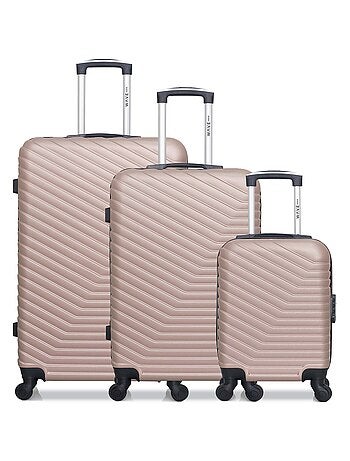 WAVE PARIS - Lot de 3 - Valise Grand format, valise weekend et valise cabine XXS LENA