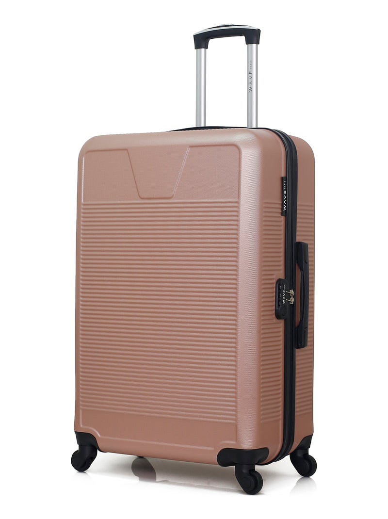 WAVE PARIS - Lot de 3 - Valise grand format, valise weekend et vanity SELENGA Rose Métal - Kiabi