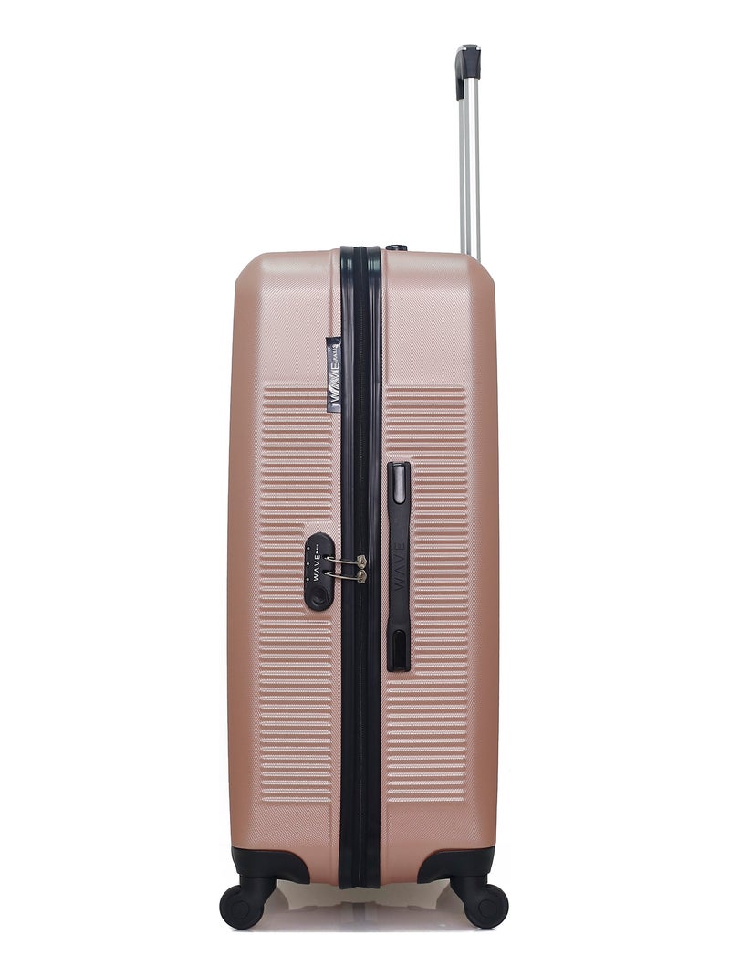 WAVE PARIS - Lot de 3 - Valise grand format, valise weekend et vanity SELENGA Rose Métal - Kiabi