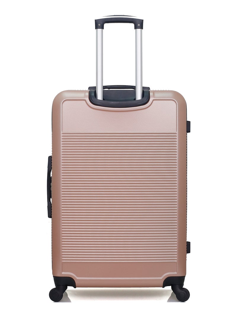 WAVE PARIS - Lot de 3 - Valise grand format, valise weekend et vanity SELENGA Rose Métal - Kiabi