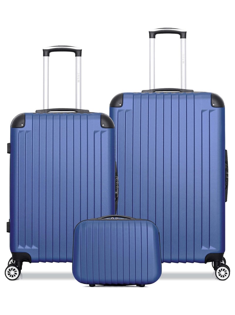 WAVE PARIS - Lot de 3 - Valise grand format, valise weekend et vanity TAGE Bleu marine - Kiabi