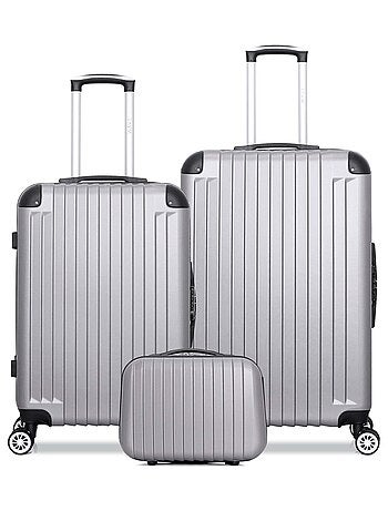 WAVE PARIS - Lot de 3 - Valise grand format, valise weekend et vanity TAGE