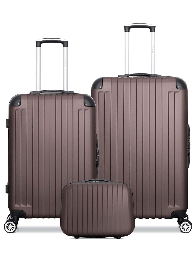 WAVE PARIS - Lot de 3 - Valise grand format, valise weekend et vanity TAGE Marron - Kiabi