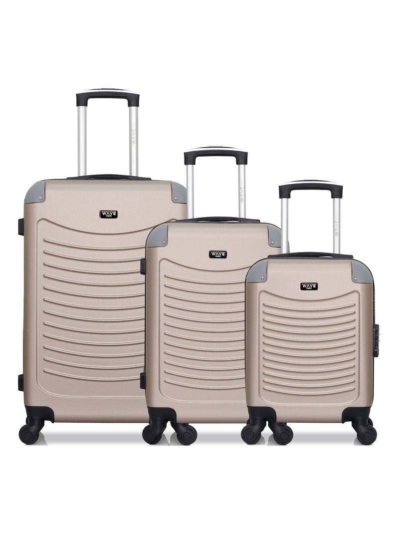 WAVE PARIS - Lot de 3 - Valise Weekend, valise cabine et valise cabine XXS CONGO Beige - Kiabi