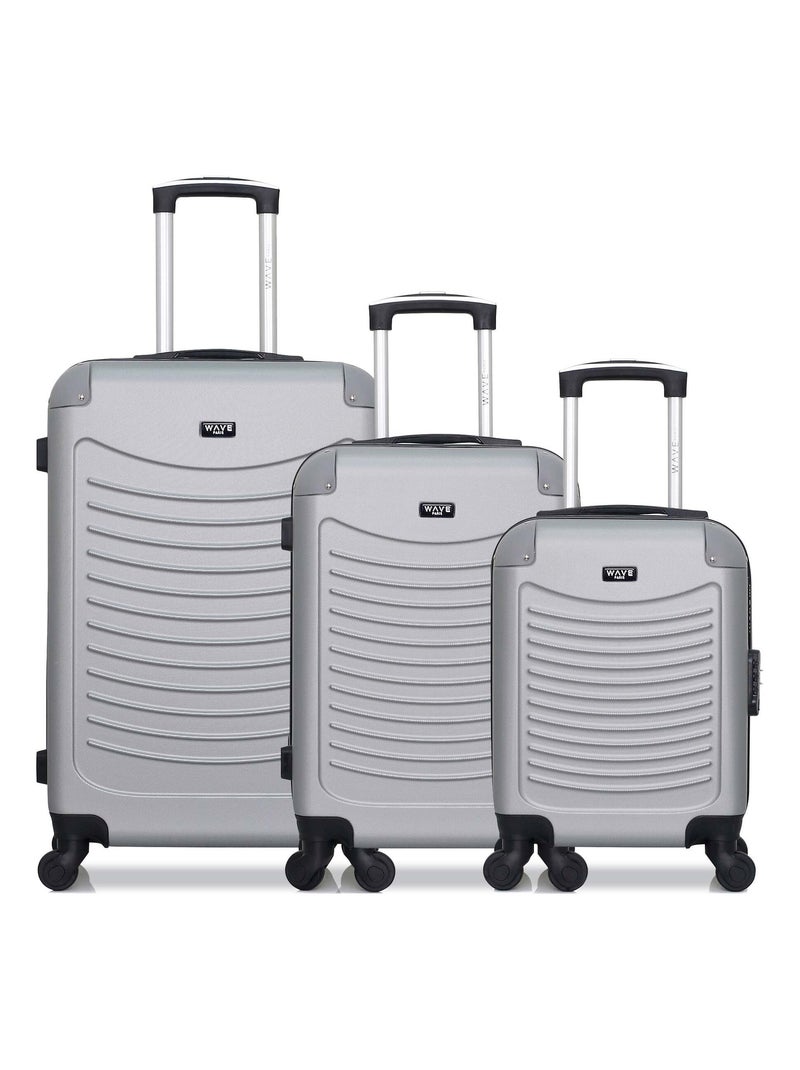 WAVE PARIS - Lot de 3 - Valise Weekend, valise cabine et valise cabine XXS CONGO Gris - Kiabi