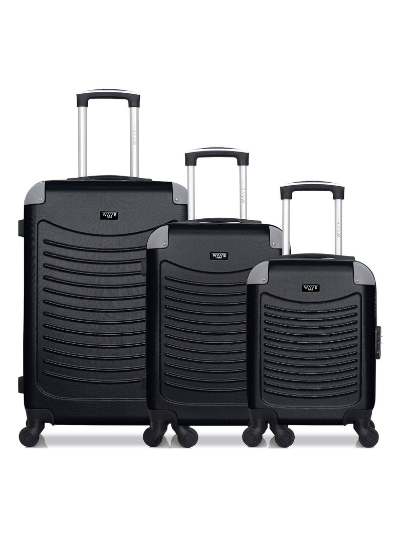 WAVE PARIS - Lot de 3 - Valise Weekend, valise cabine et valise cabine XXS CONGO Noir - Kiabi