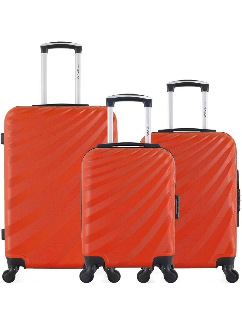 WAVE PARIS - Lot de 3 - Valise Weekend, valise cabine et valise cabine XXS DANUBE Orange - Kiabi