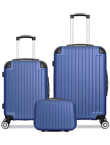 WAVE PARIS - Lot de 3 - Valise weekend, valise cabine et vanity TAGE