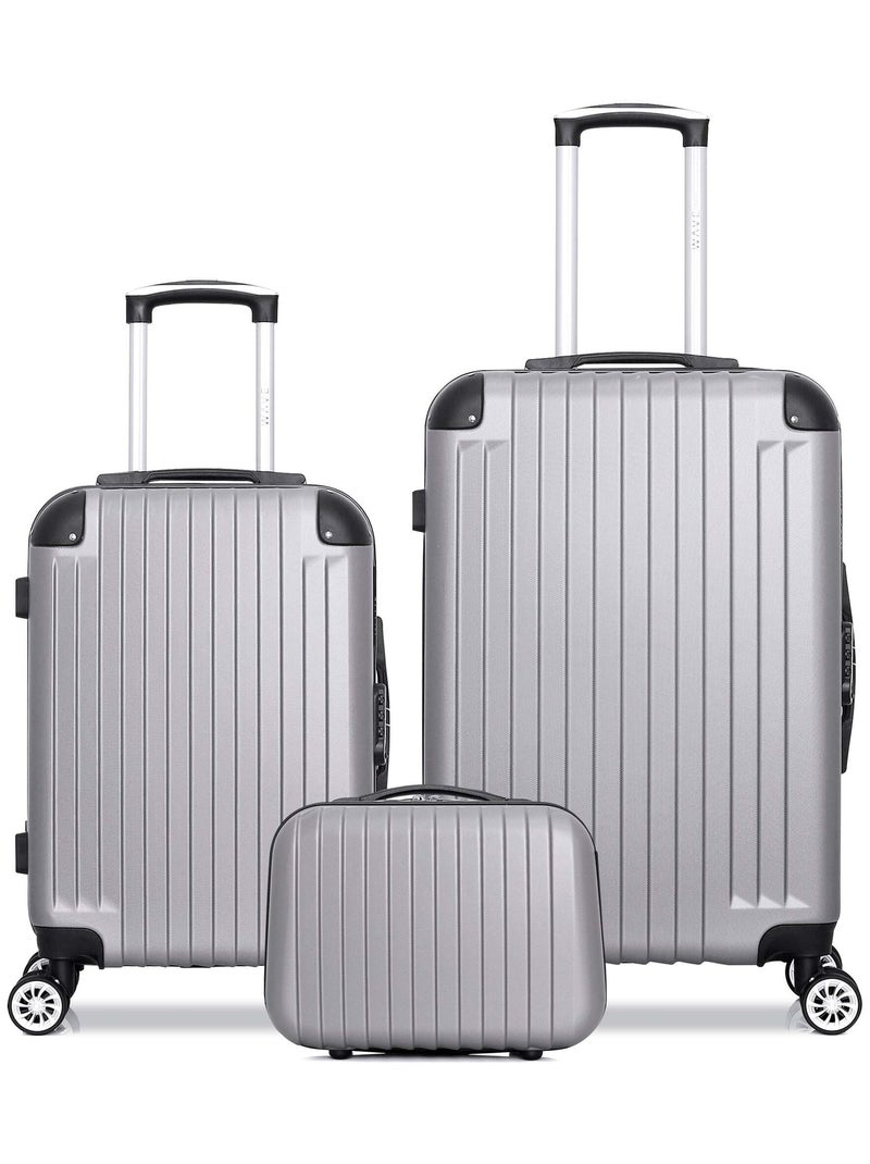 WAVE PARIS - Lot de 3 - Valise weekend, valise cabine et vanity TAGE Gris - Kiabi